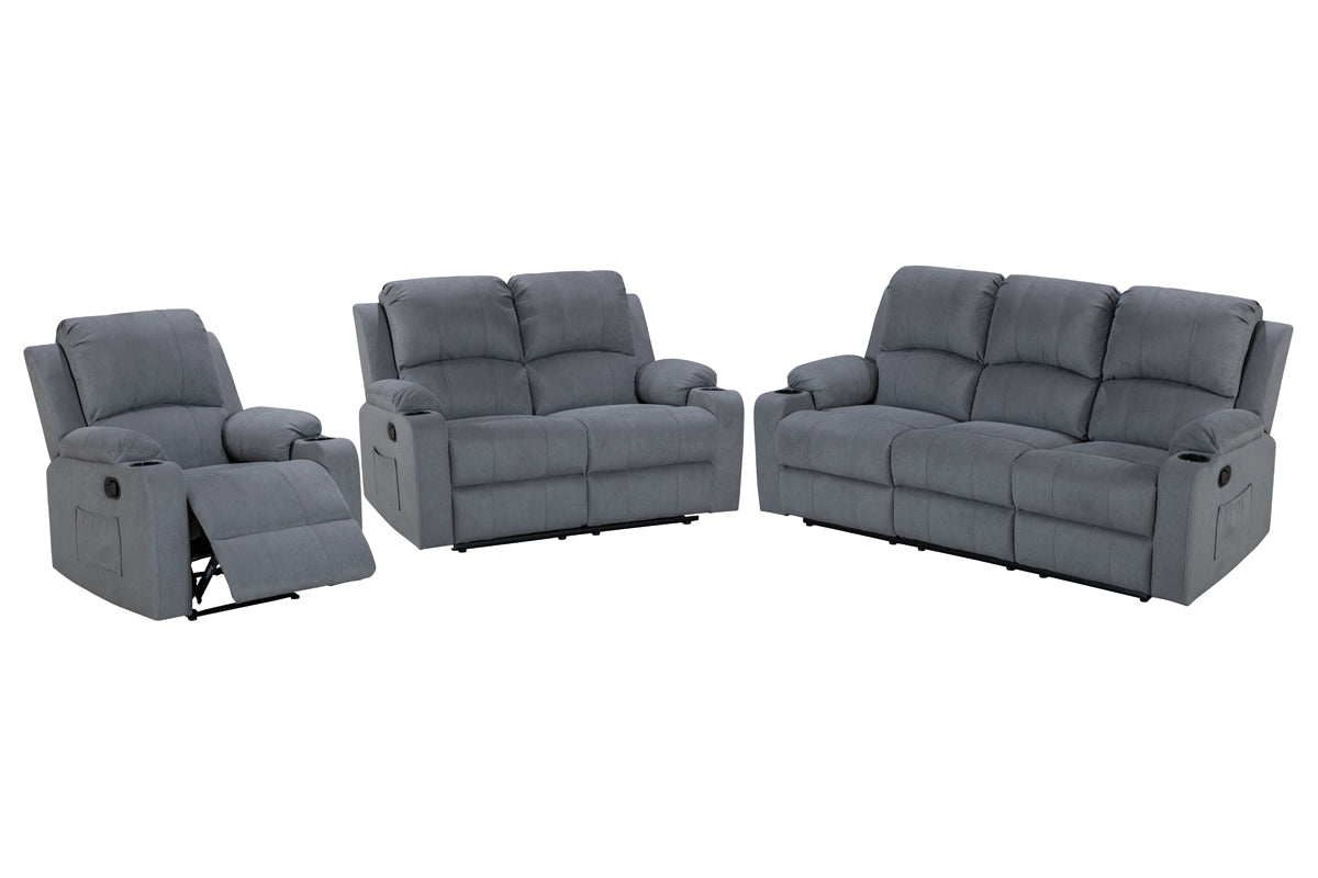 NovaCloud Fabric 3 Seater Recliner Sofa