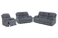 Thumbnail for NovaCloud Fabric 3 Seater Recliner Sofa