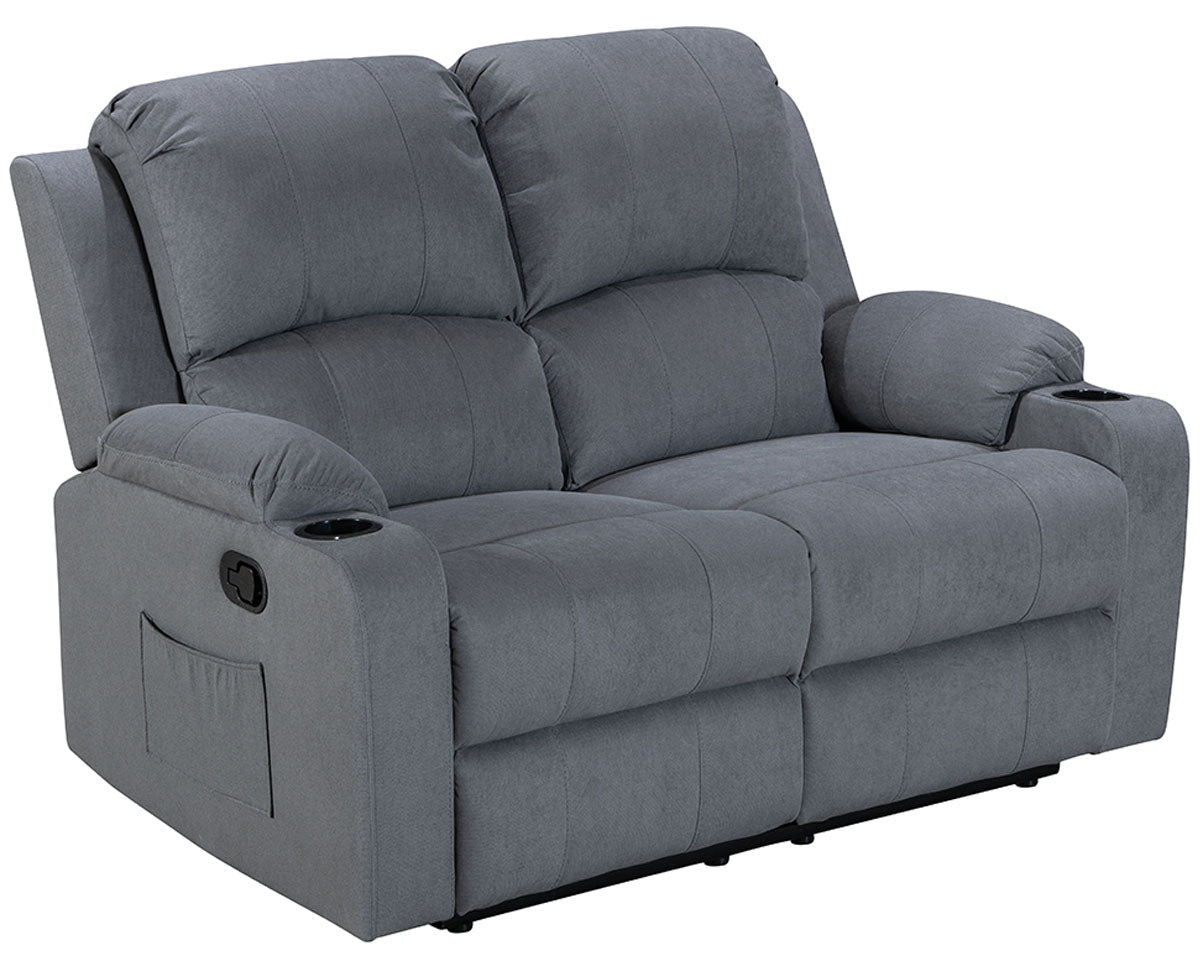 Plush cushioning on two seater sofa