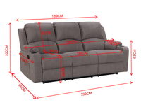 Thumbnail for Sofa Set 3PCS NovaCloud Recliner Mocha Chenille