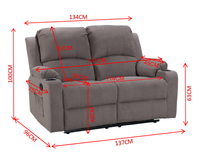 Thumbnail for NovaCloud Fabric 2 Seater Recliner Sofa