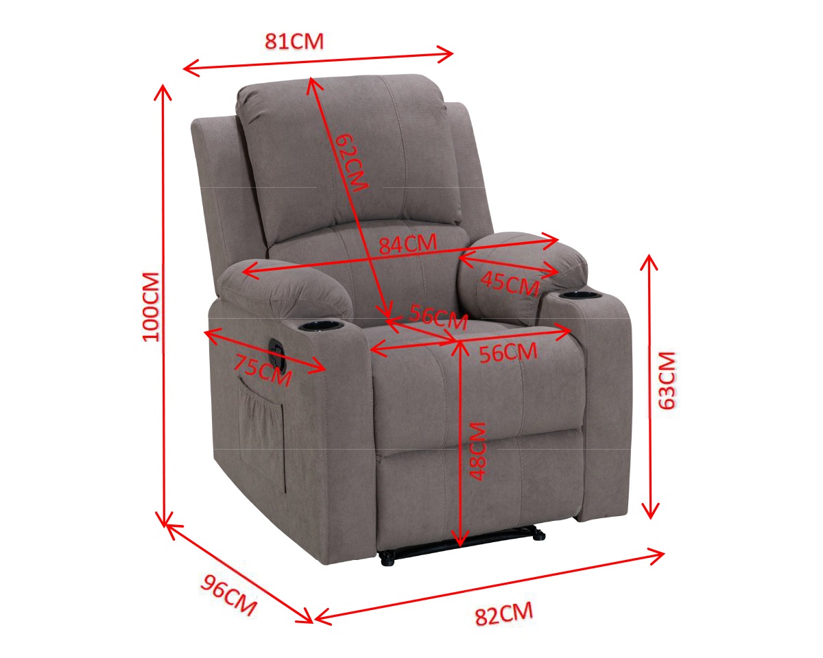 NovaCloud Fabric 1 Seater Recliner Sofa