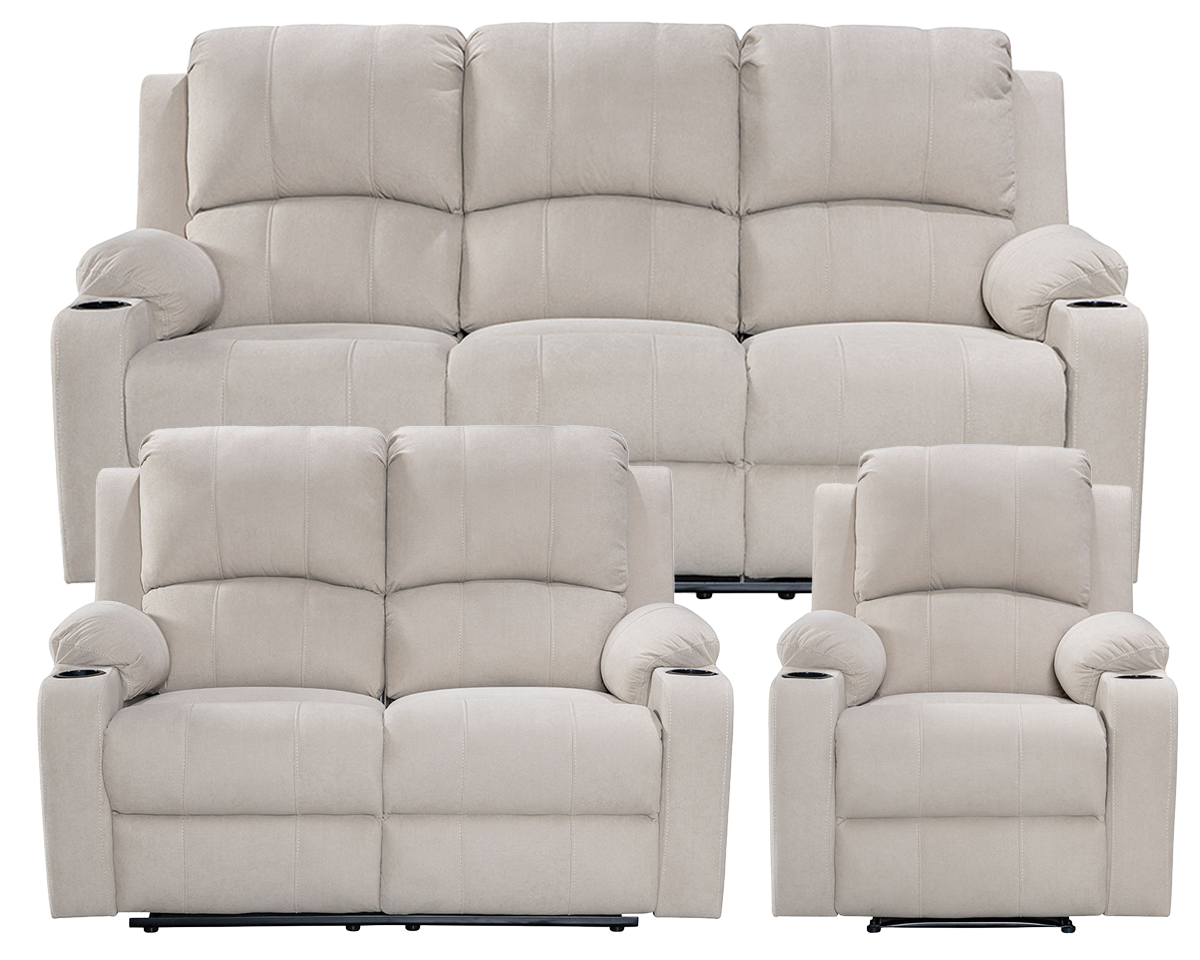 Modern beige recliner sofa