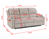 Thumbnail for NovaCloud Recliner Sofa Set 3PCS