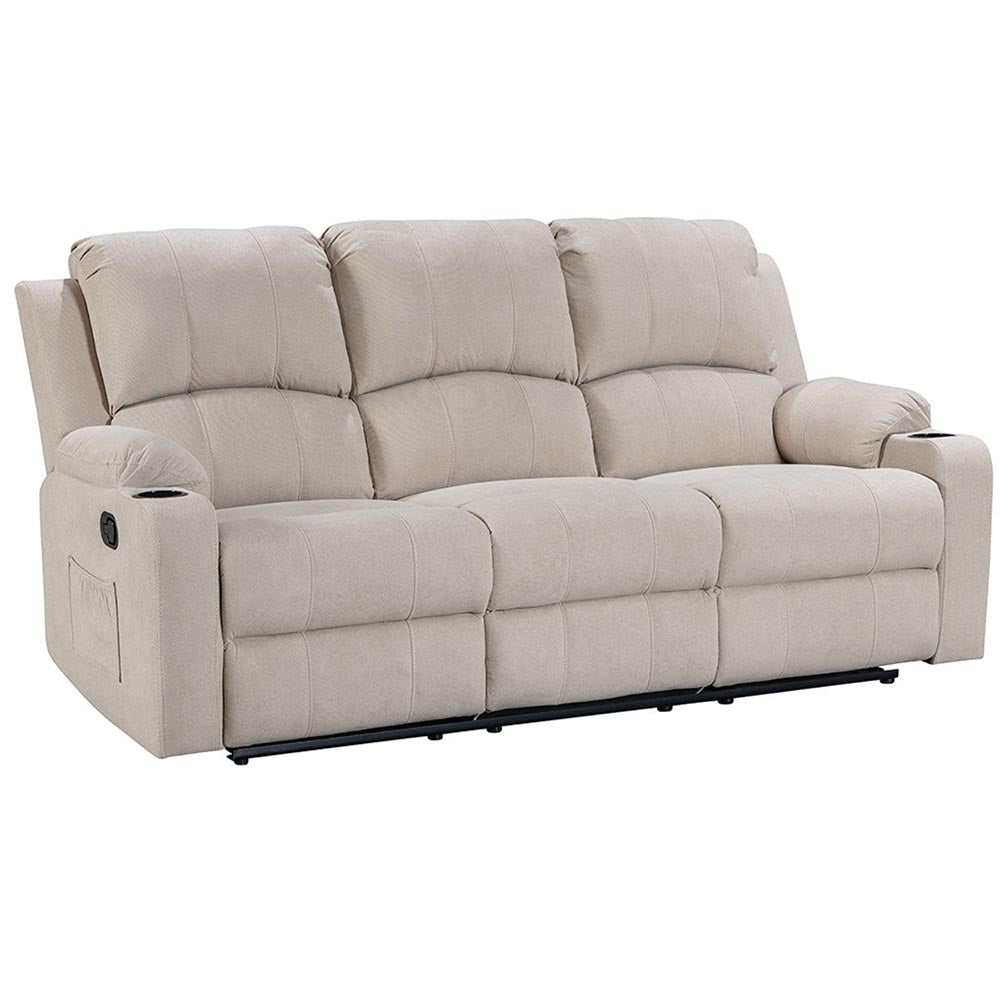 3 seater beige recliner