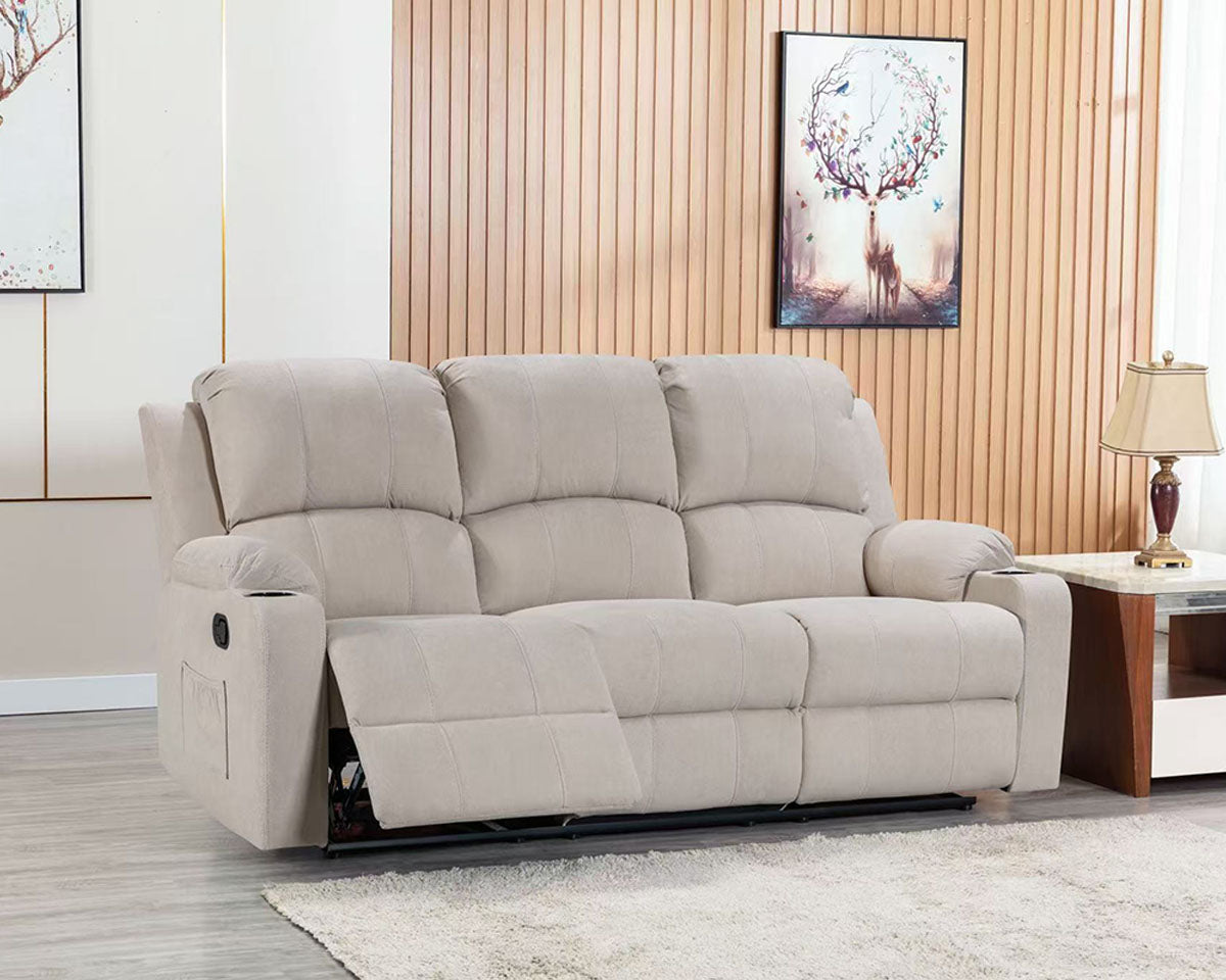 NovaCloud Fabric 3 Seater Recliner Sofa