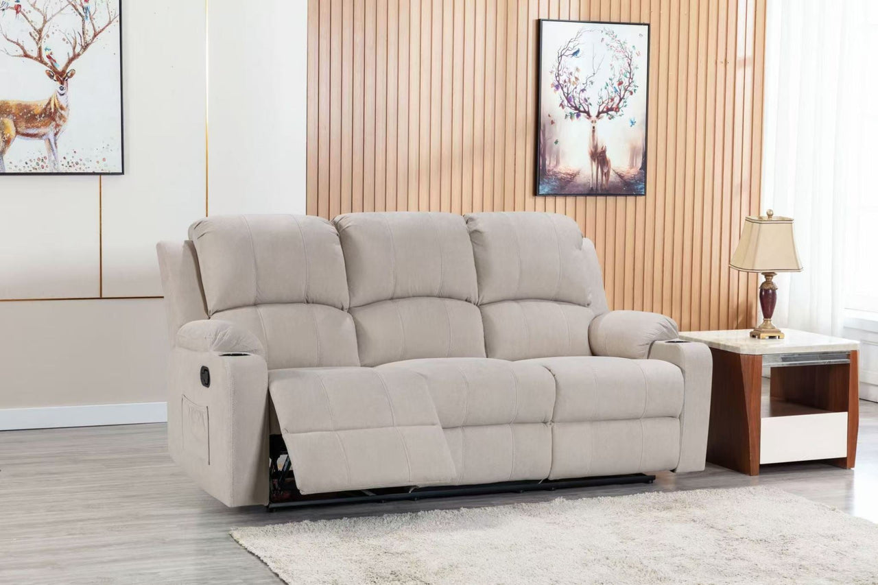 NovaCloud Fabric 3 Seater Recliner Sofa