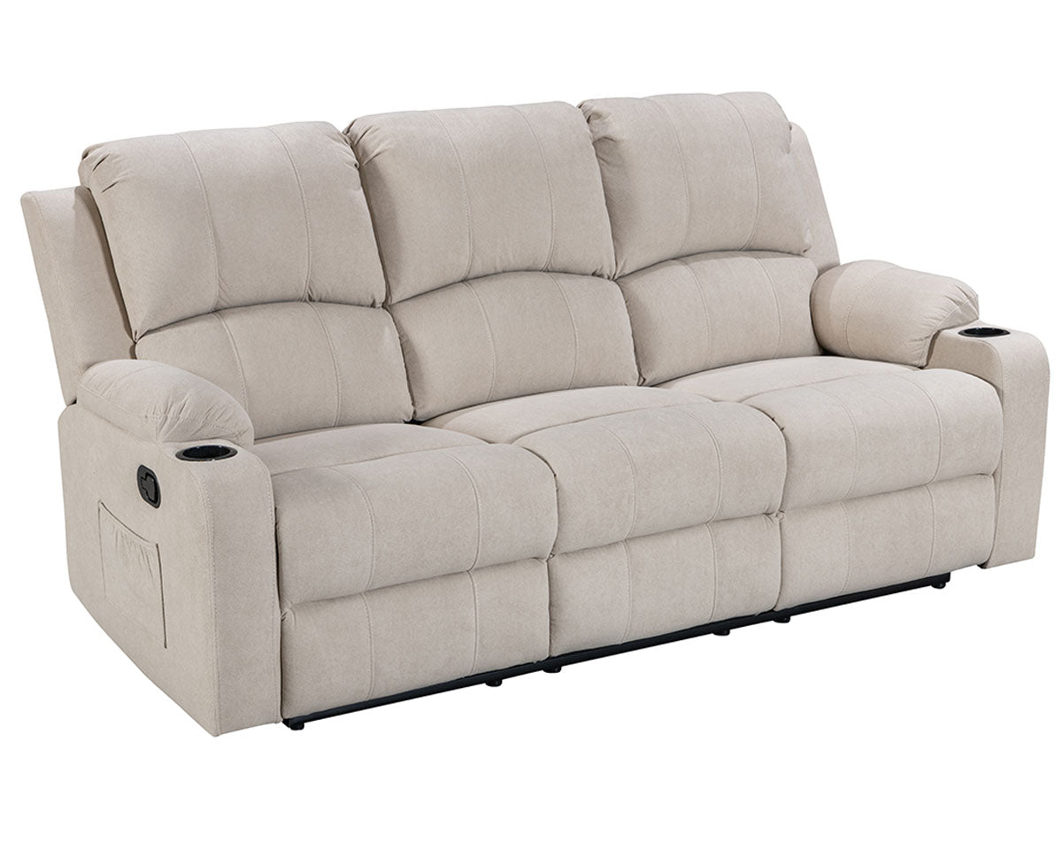 NovaCloud Fabric 3 Seater Recliner Sofa