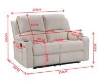 Thumbnail for NovaCloud Fabric 2 Seater Recliner Sofa
