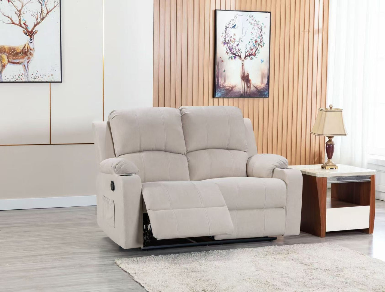 NovaCloud Fabric 2 Seater Recliner Sofa