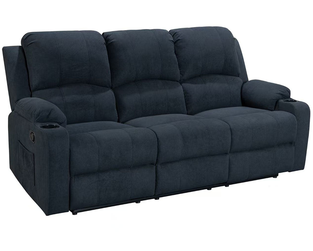 NovaCloud Fabric 3 Seater Recliner Sofa
