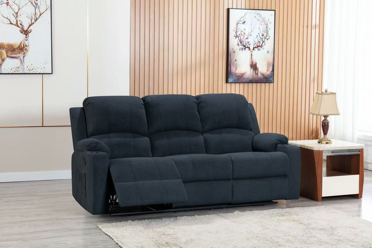 NovaCloud Fabric 3 Seater Recliner Sofa