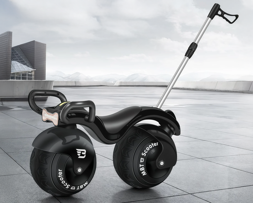 Ride-On Balance Bike with Music and Parent Push Bar