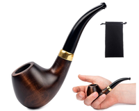 Thumbnail for Hand-carved ebony pipe for gentlemen