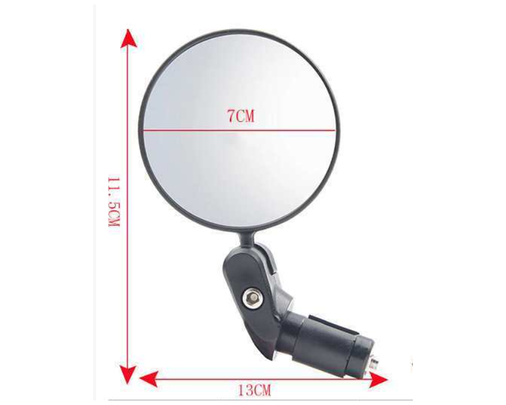Convex rearview mirror showing wide angle