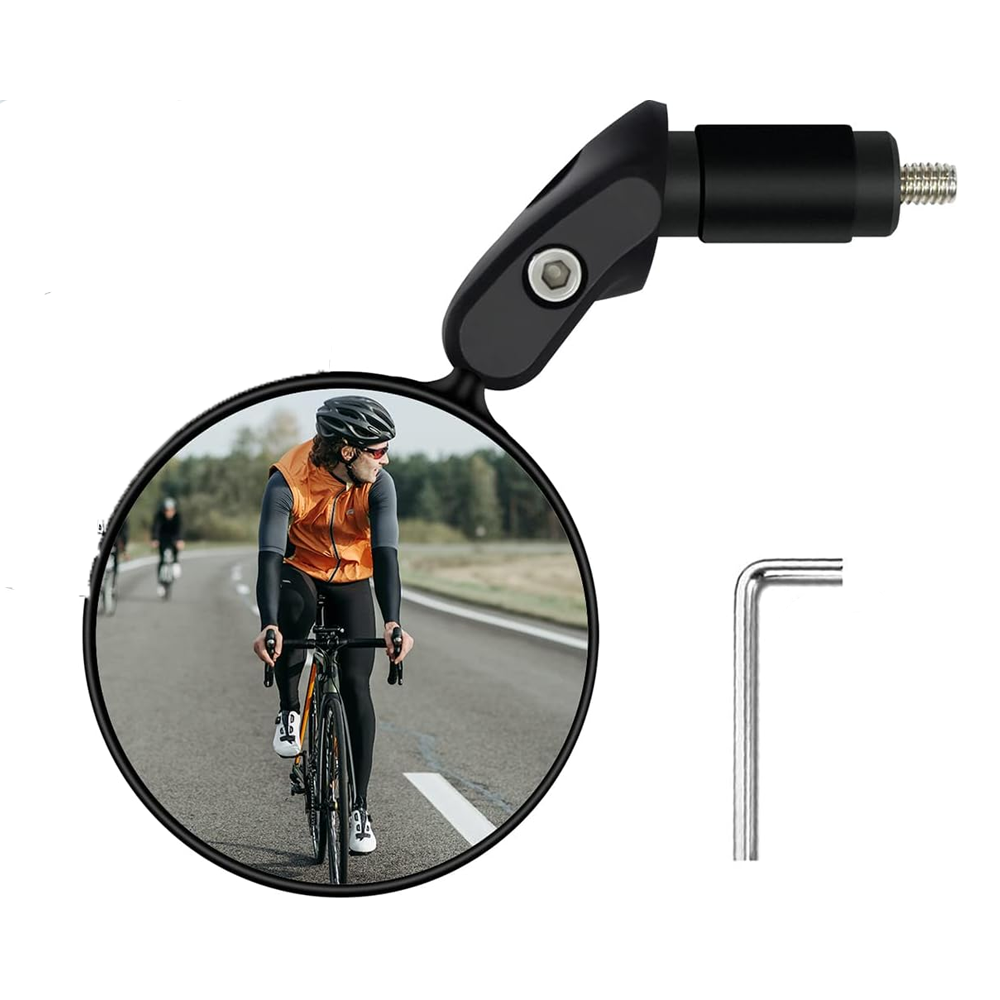 Bike mirror installed on mountain bike
