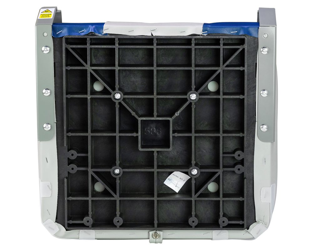 Boat seats with secure press stud straps