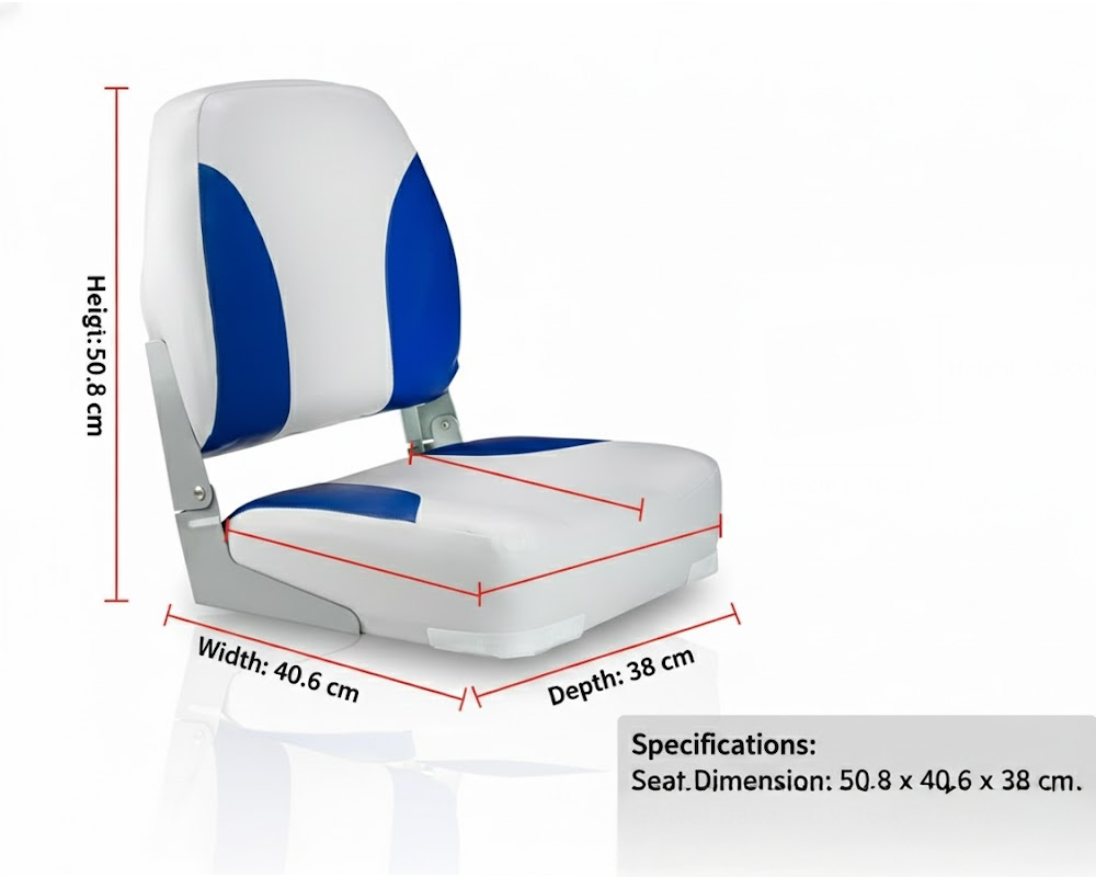 Boat seats showing ergonomic backrest support