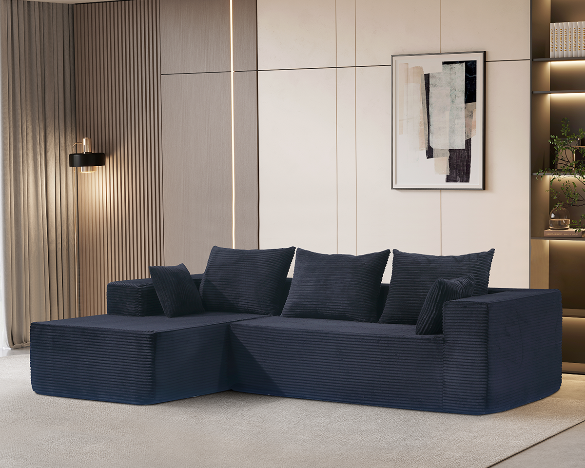 Modern Compressed Sofa with Chaise