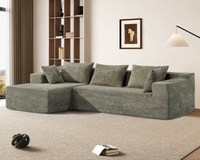 Thumbnail for Compressed L-Shape Modular Sofa with Chaise - Modern Space-Saving Lounge Sofa
