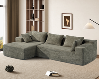 Thumbnail for Compressed L-Shape Modular Sofa with Chaise - Modern Space-Saving Lounge Sofa