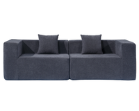 Thumbnail for 2 seater modular lounge sofa with wide seat cushions