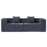 Thumbnail for Back cushions on compressed 2 seater modular lounge sofa