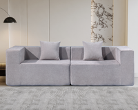 Thumbnail for Compressed Modular 2-Seater Sofa - Beige Space-Saving Lounge Sofa