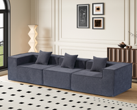 Thumbnail for Modern 3 Seater Modular Fabric Sofa Compressed Lounge Couch