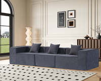 Thumbnail for Modern 3 Seater Modular Fabric Sofa Compressed Lounge Couch