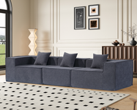 Thumbnail for Modern 3 Seater Modular Fabric Sofa Compressed Lounge Couch