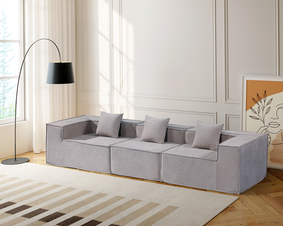 Compressed Sofa Modern 3 Seater Modular Fabric Sofa