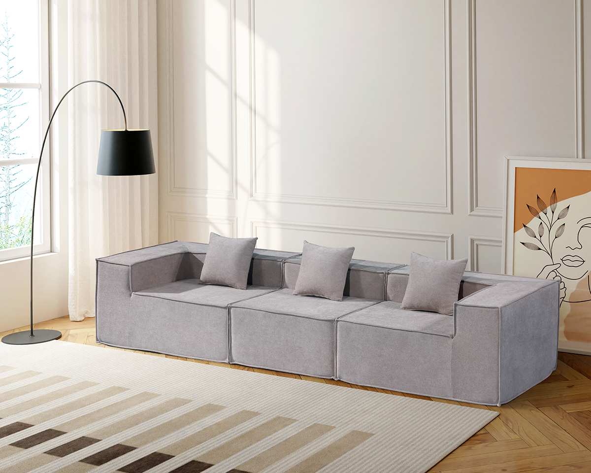 Compressed Sofa Modern 3 Seater Modular Fabric Sofa