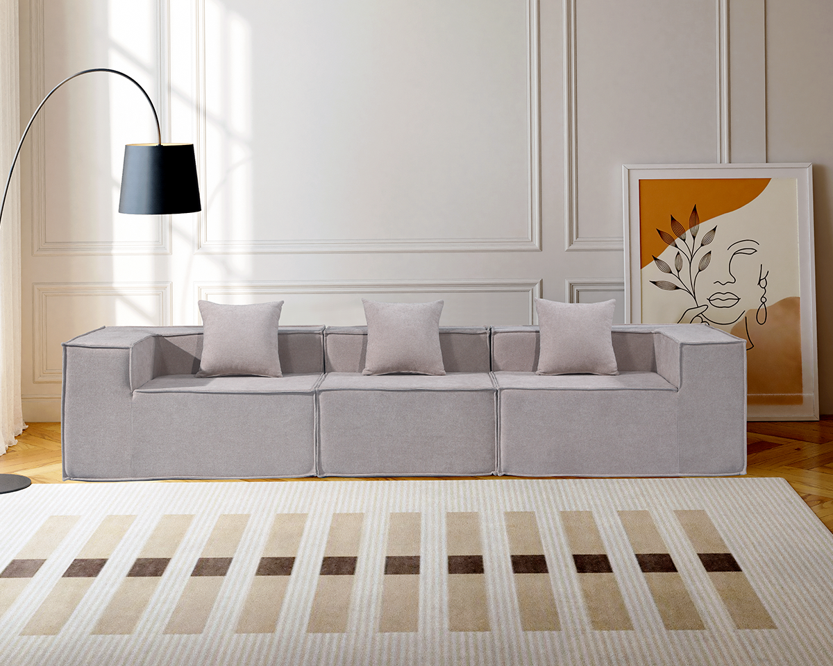 Compressed Sofa Modern 3 Seater Modular Fabric Sofa