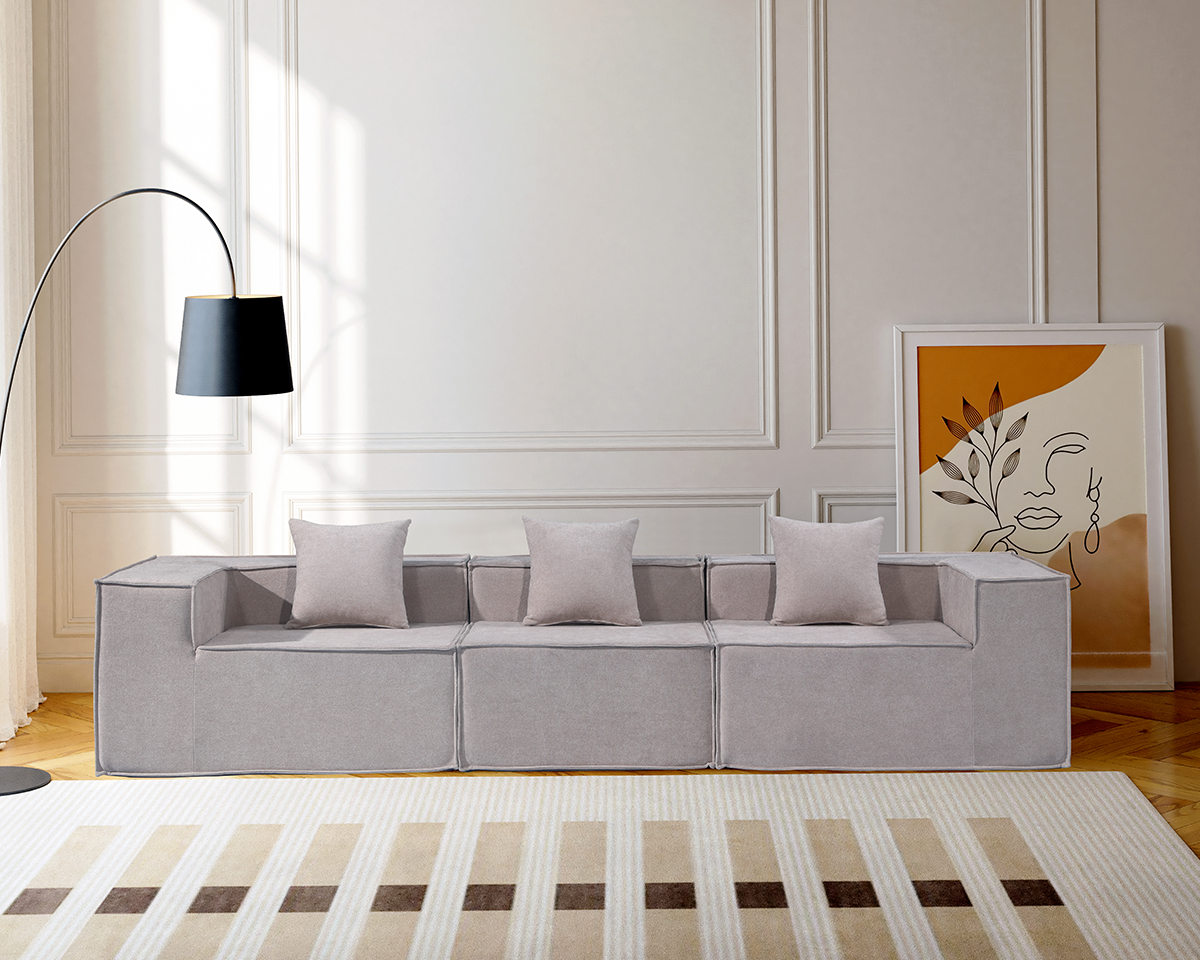 Compressed Sofa Modern 3 Seater Modular Fabric Sofa