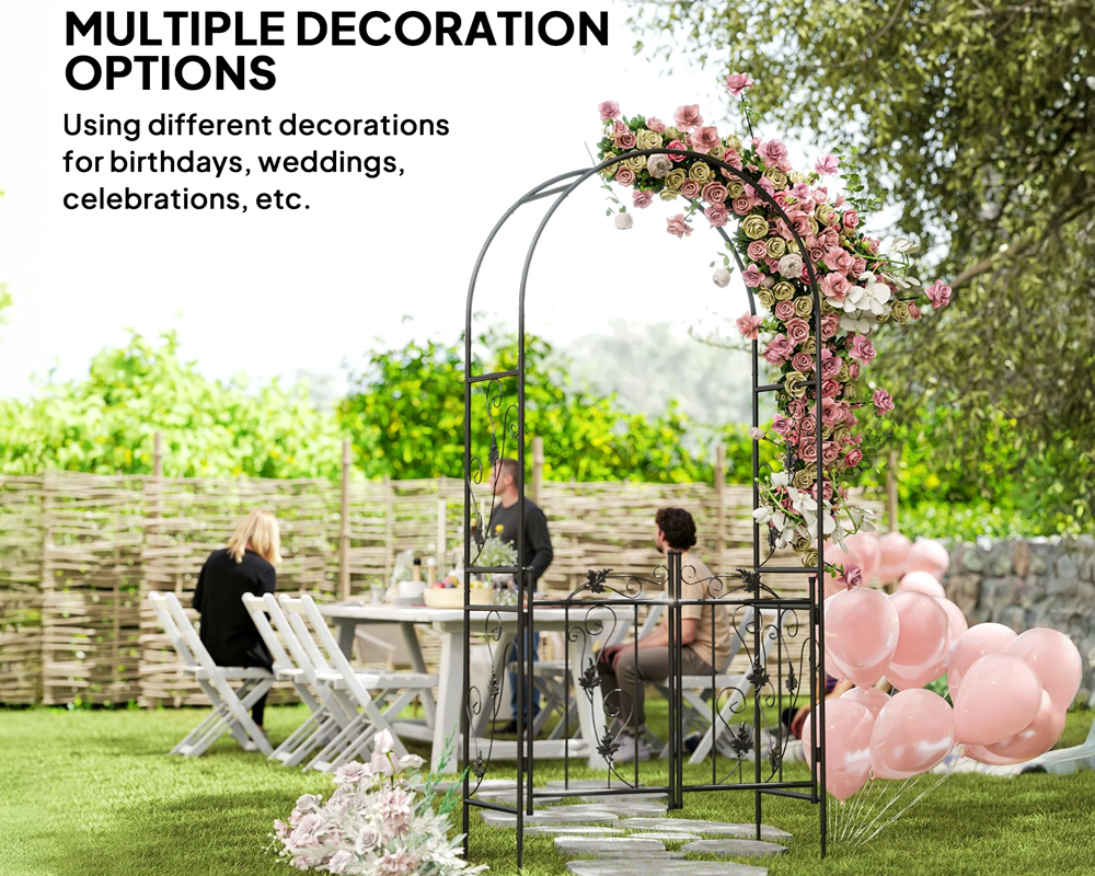 Garden arch with double door entry