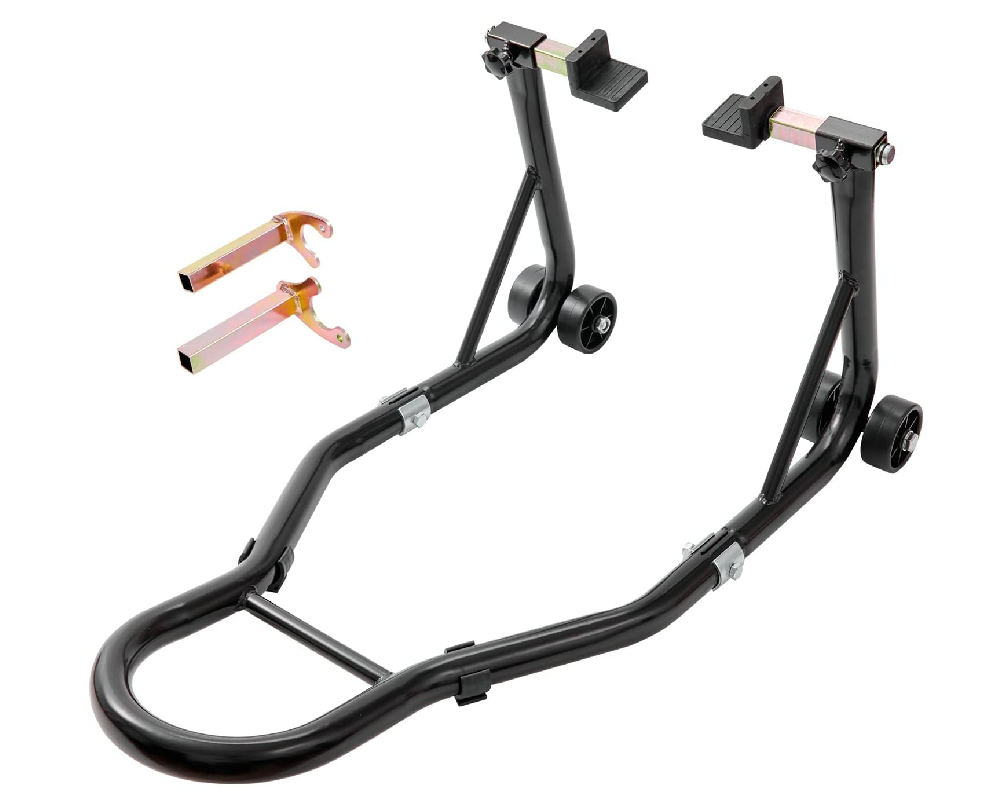 Motorcycle paddock stand black heavy duty steel
