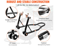 Thumbnail for Paddock stand with U-type and L-type fork adapters