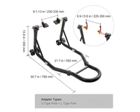 Thumbnail for Motorcycle paddock stand supporting rear wheel