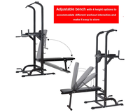Thumbnail for Power Tower Dip Station Pull Up Bar for Home Gym
