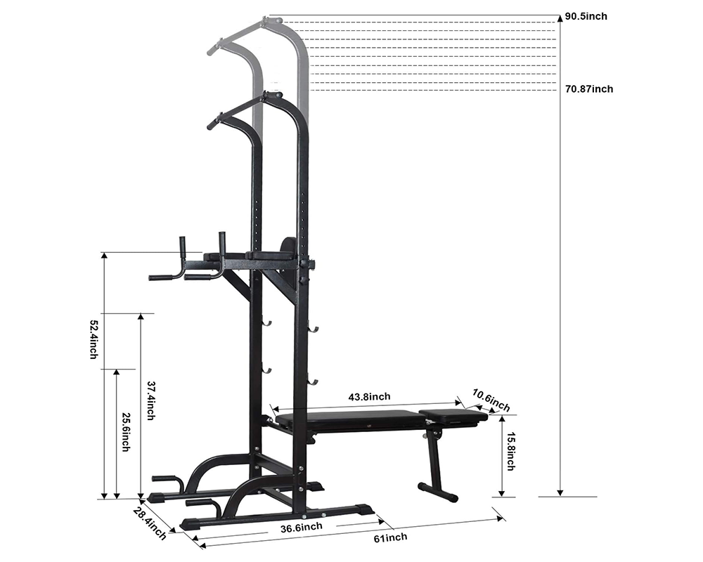 Power Tower Dip Station Pull Up Bar for Home Gym