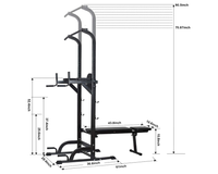 Thumbnail for Power Tower Dip Station Pull Up Bar for Home Gym