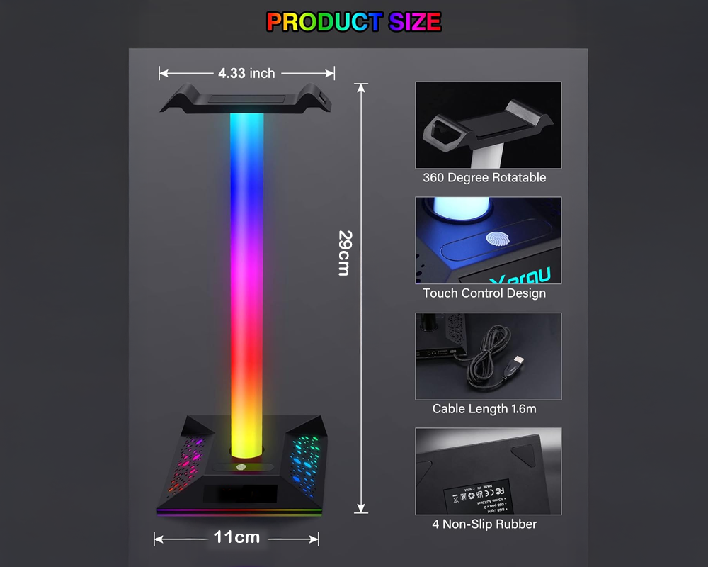 RGB Gaming Headphone Stand