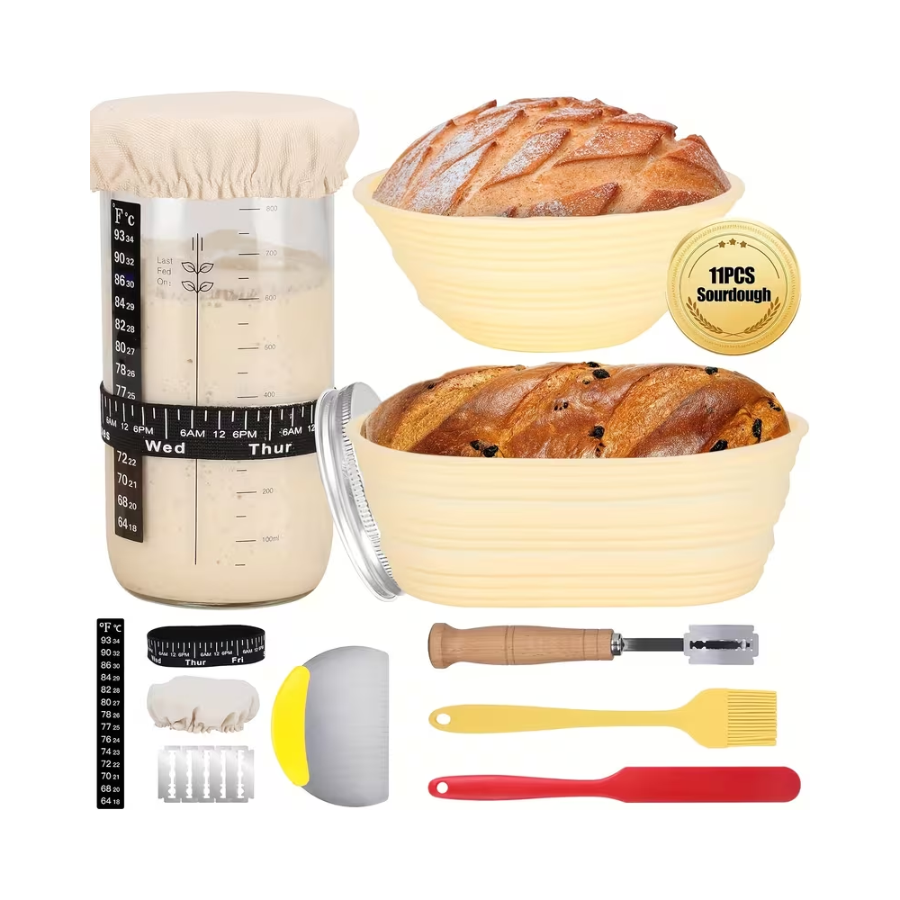 Sourdough starter kit components