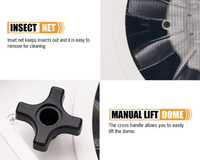 Thumbnail for Close-up of RV Roof Vent Fan with LED Lights control switch