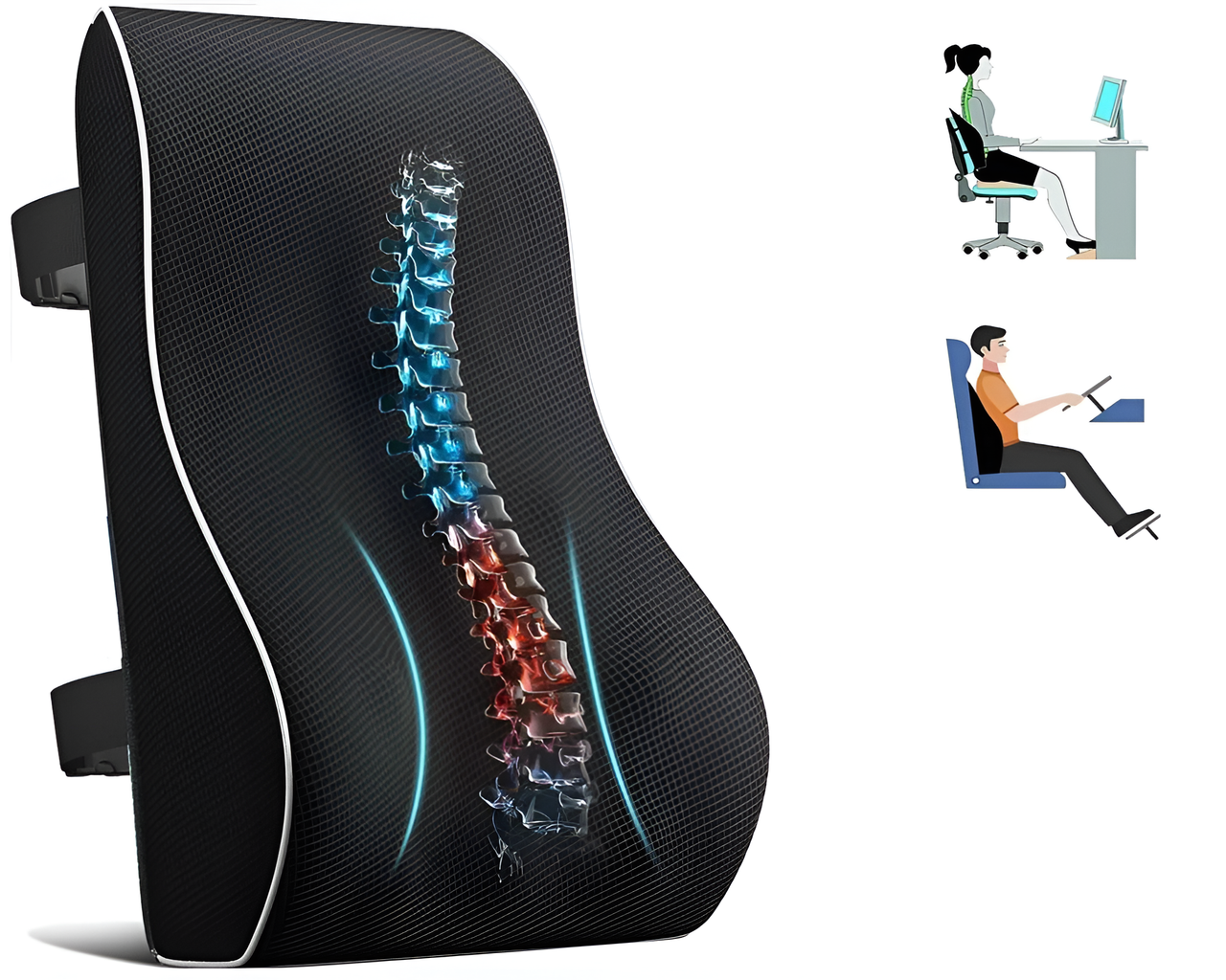 Memory foam cushion with contoured support