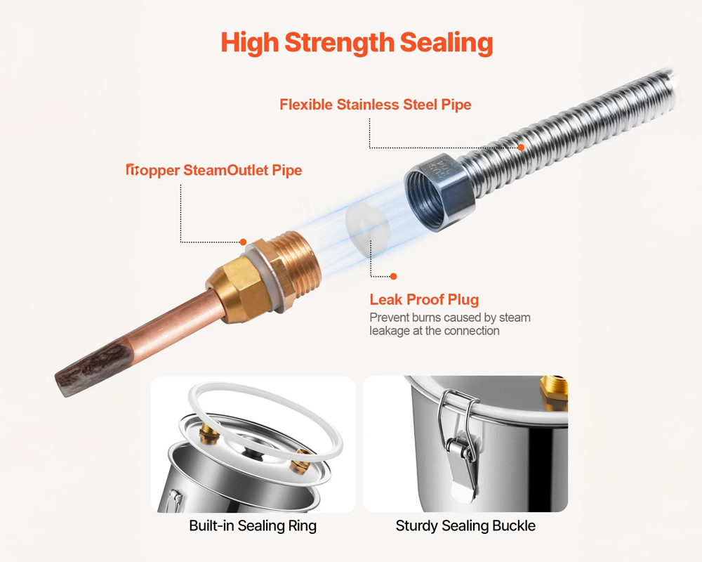 Alcohol Distiller Still Water Wine Spirits Brew Home 50L