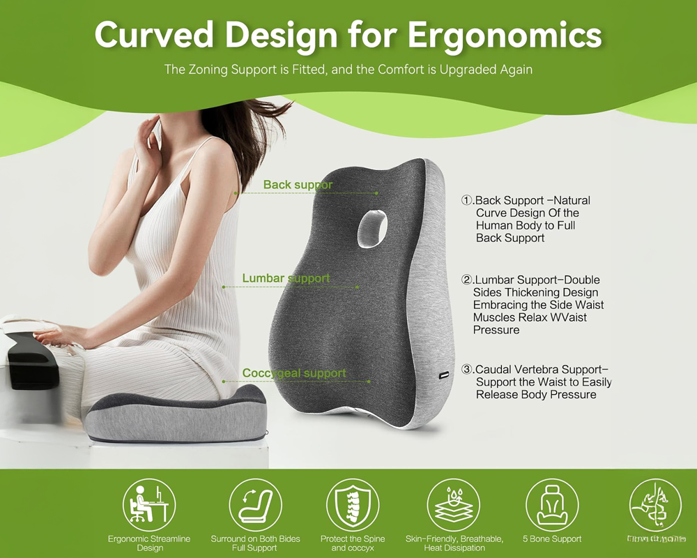 Lumbar pillow providing back support