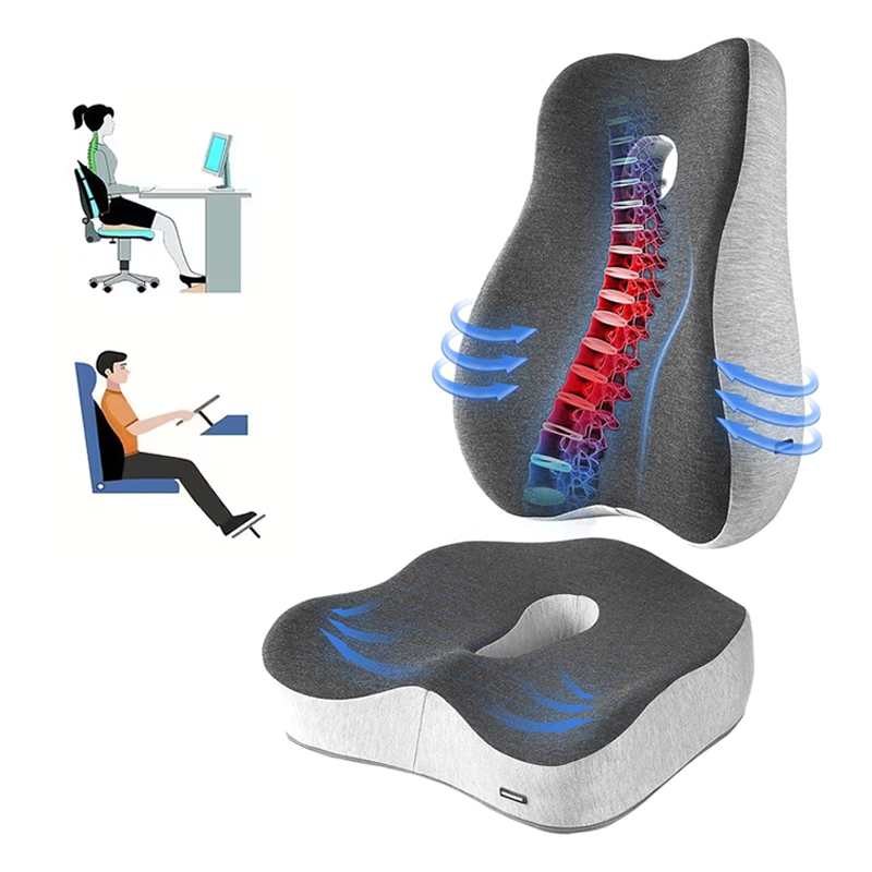 Memory foam seat cushion ergonomic shape