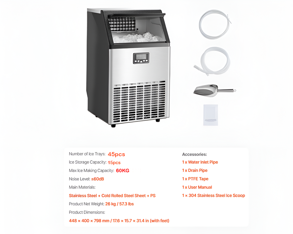 Digital LED control panel on ice maker